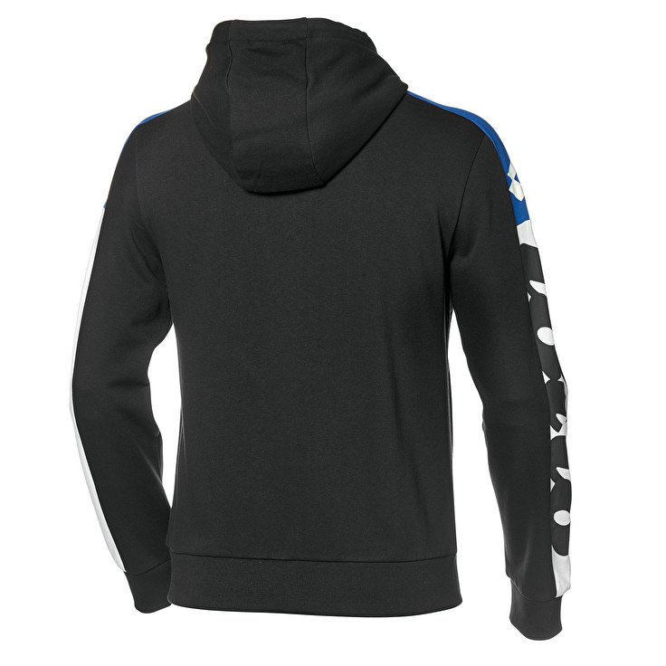 Black / Blue Lotto Athletica Lg Sweat Fz Hd Fl Men's Sweatshirt | Lotto-31231