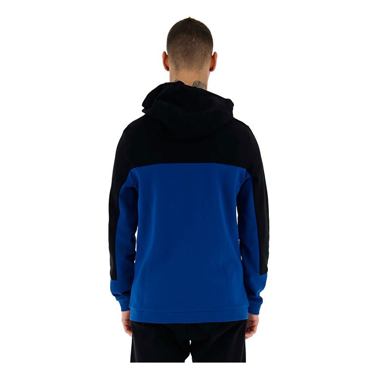 Black / Blue Lotto Dinamico Iii Sweat Fz Hd Co Men's Sweatshirt | Lotto-41885