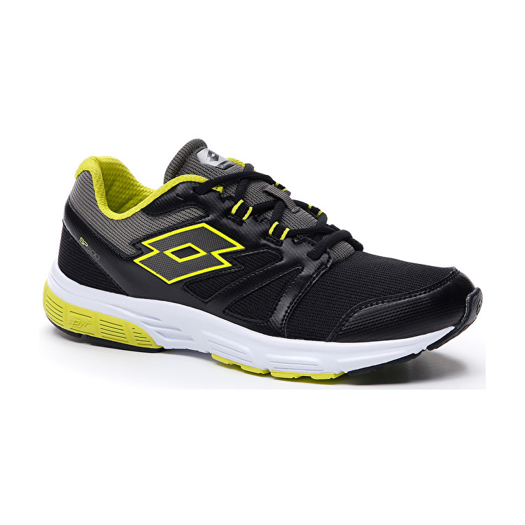 Black / Green Lotto Speedride 500 Vii Men's Running Shoes | Lotto-12463