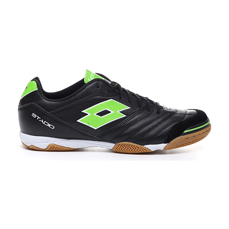 Black / Green Lotto Stadio 300 Ii Id Men\'s Indoor Shoes | Lotto-72468