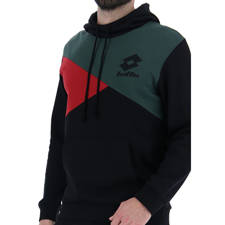 Black / Green / Red Lotto Athletica Lg Iii Sweat Hd Fl Men's Tracksuits | Lotto-16756