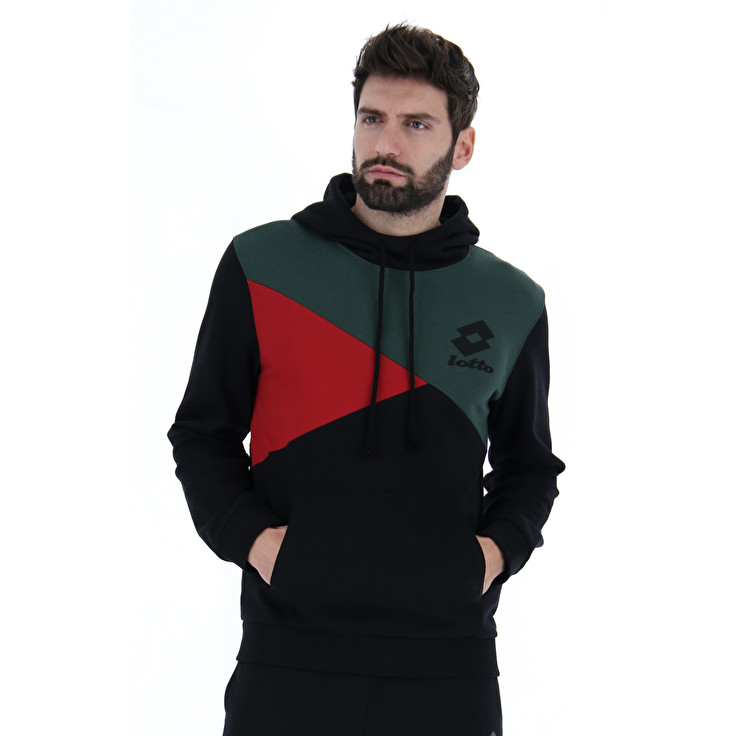 Black / Green / Red Lotto Athletica Lg Iii Sweat Hd Fl Men\'s Tracksuits | Lotto-16756