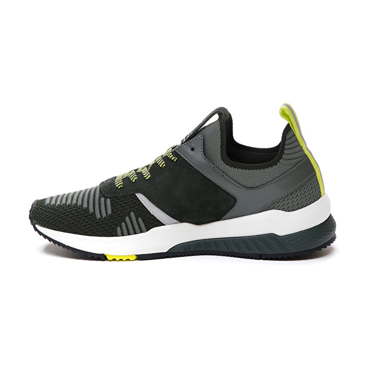 Black / Grey Lotto Tokyo Marathon Knit Men's Sneakers | Lotto-50987