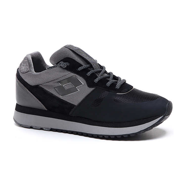 Black / Grey Lotto Tokyo Wedge Tech W Women's Sneakers | Lotto-86956