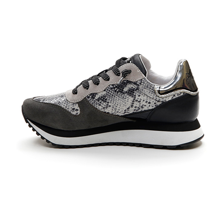 Black / Grey Lotto Wedge Python W Women's Sneakers | Lotto-93257