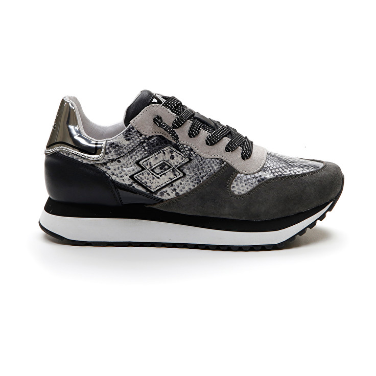 Black / Grey Lotto Wedge Python W Women\'s Sneakers | Lotto-93257