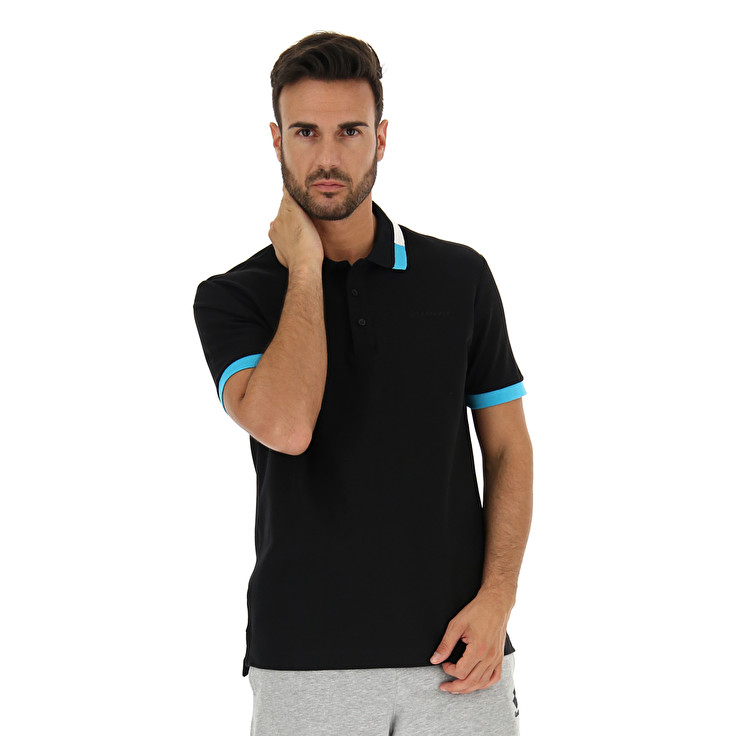 Black Lotto Alassio Ii Pq Men\'s Polo Shirts | Lotto-16907