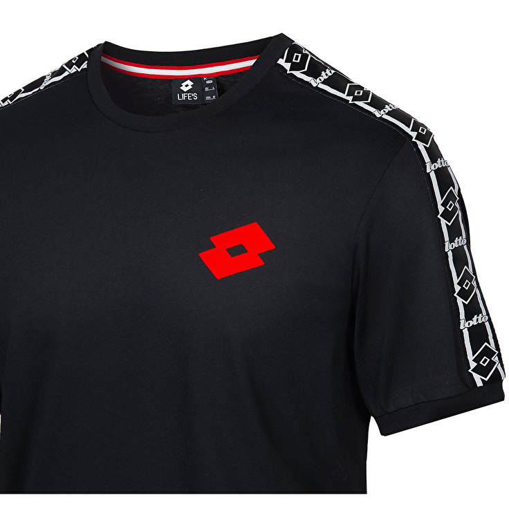 Black Lotto Athletica Classic Ii Js Men's T Shirts | Lotto-15704