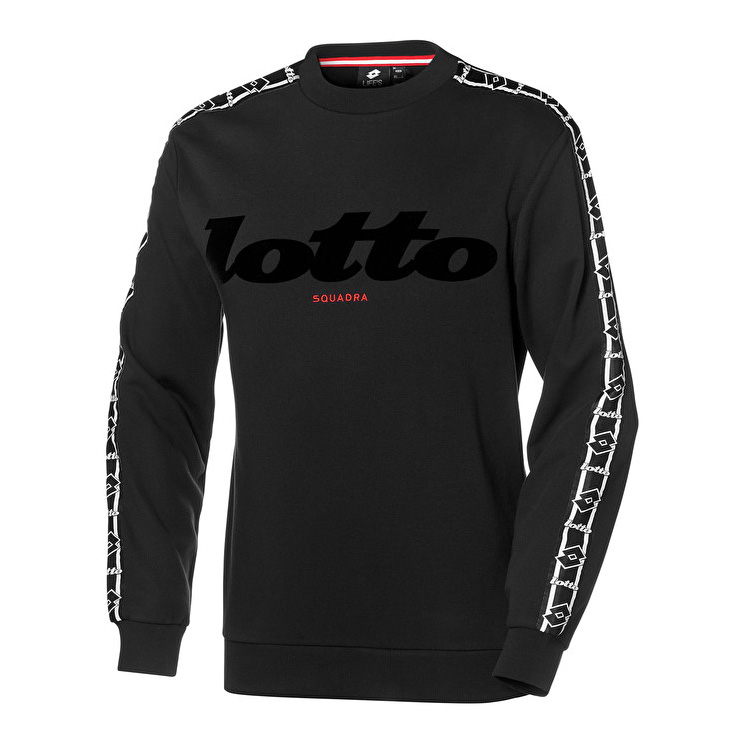 Black Lotto Athletica Classic Ii Sweat Rn Ft Men\'s Sweatshirt | Lotto-41953