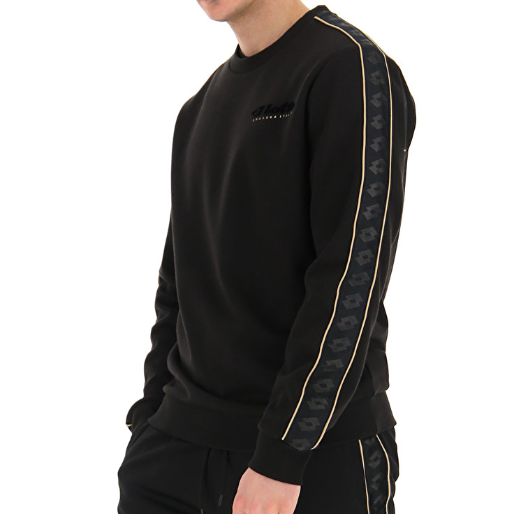 Black Lotto Athletica Classic Iv Sweat Rn Pl Men's Sweatshirt | Lotto-16278