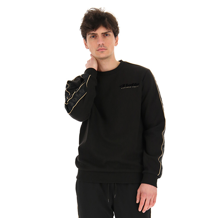 Black Lotto Athletica Classic Iv Sweat Rn Pl Men\'s Sweatshirt | Lotto-16278