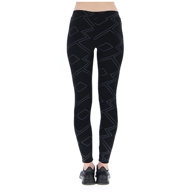 Black Lotto Athletica Classic W Iii Prt Js Stc Women's Leggings | Lotto-23285