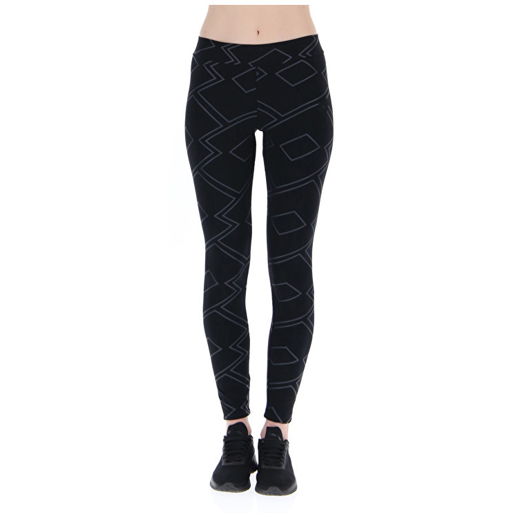 Black Lotto Athletica Classic W Iii Prt Js Stc Women\'s Leggings | Lotto-23285