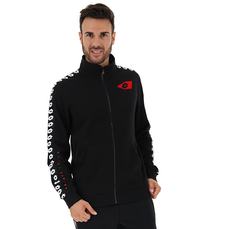 Black Lotto Athletica Due Sweat Fz Pl Men\'s Tracksuits | Lotto-88140