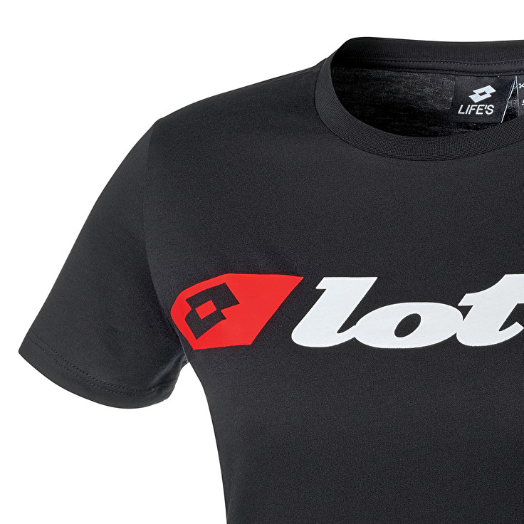 Black Lotto Athletica Due W Logo Women's T Shirts | Lotto-11296