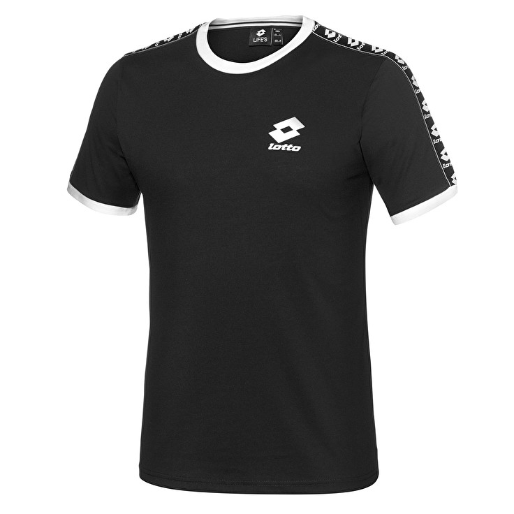 Black Lotto Athletica Js Men\'s T Shirts | Lotto-31544