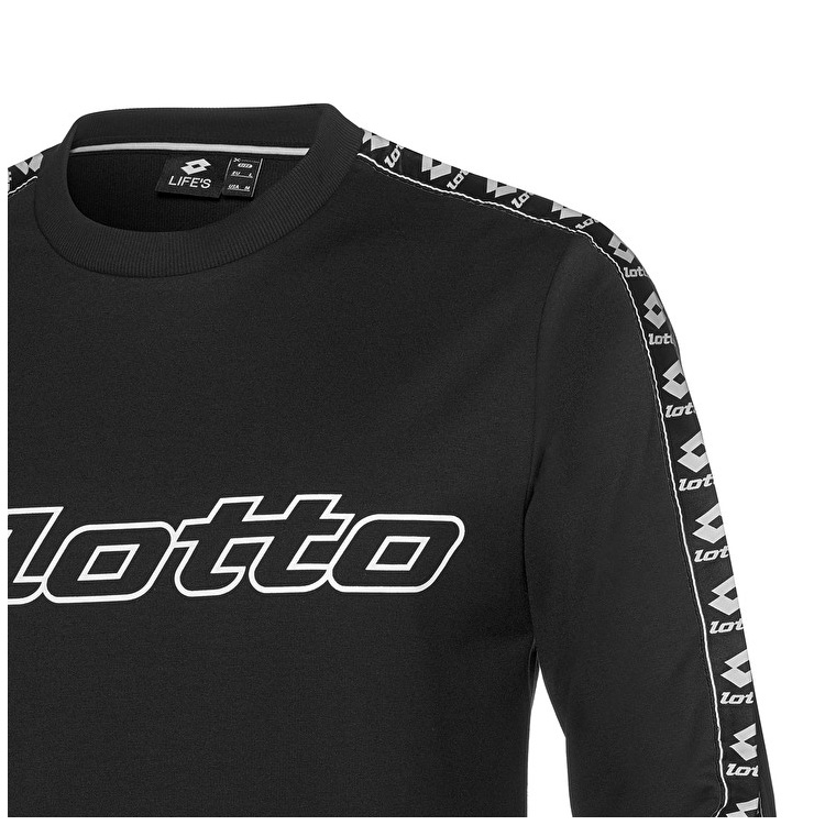 Black Lotto Athletica Sweat Rn Men's Sweatshirt | Lotto-65898