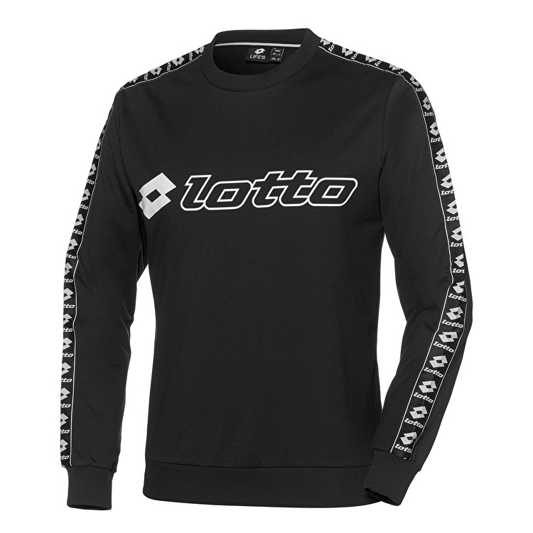 Black Lotto Athletica Sweat Rn Men\'s Sweatshirt | Lotto-65898