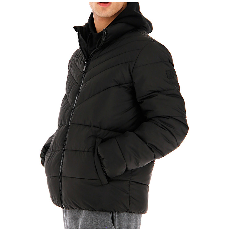 Black Lotto Bomber Cortina Ii Pad Pl Men's Jackets | Lotto-49732