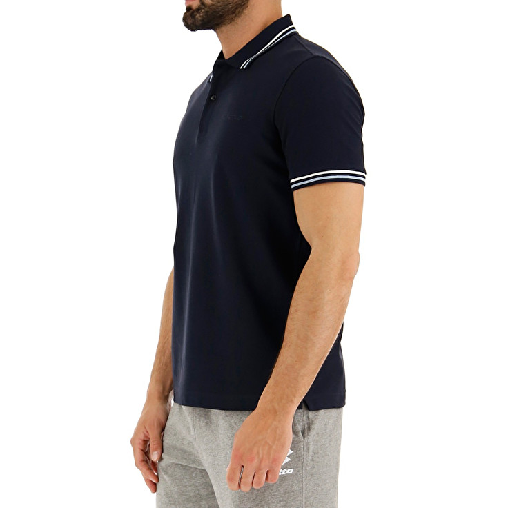 Black Lotto Classica Men's Polo Shirts | Lotto-24812