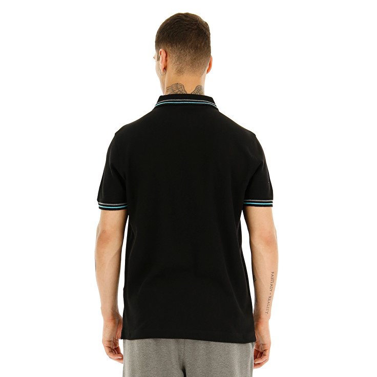 Black Lotto Classica Men's Polo Shirts | Lotto-58718