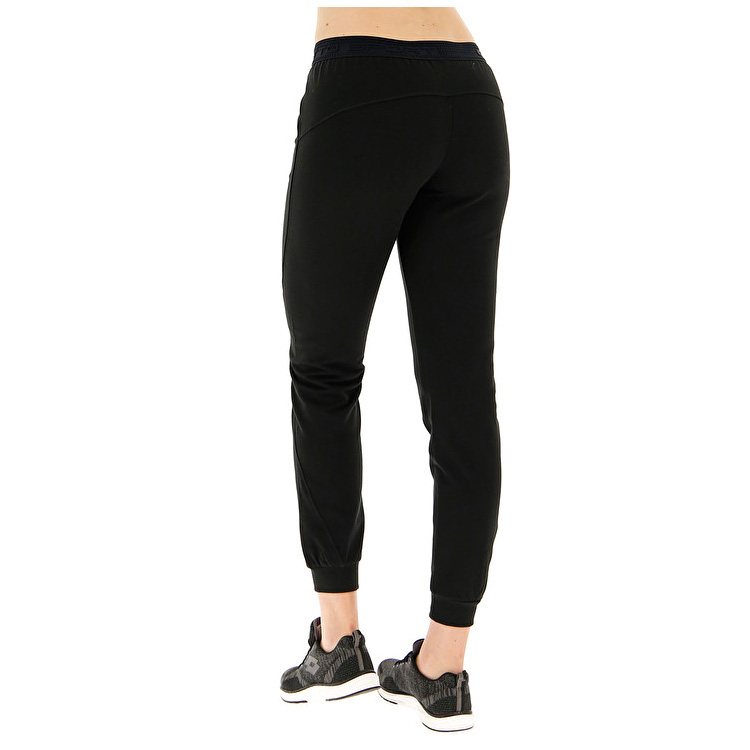 Black Lotto Dinamico W Rib Pl Women's Pants | Lotto-42807