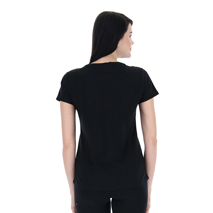 Black Lotto Dinamico W V Js Women's T Shirts | Lotto-56452