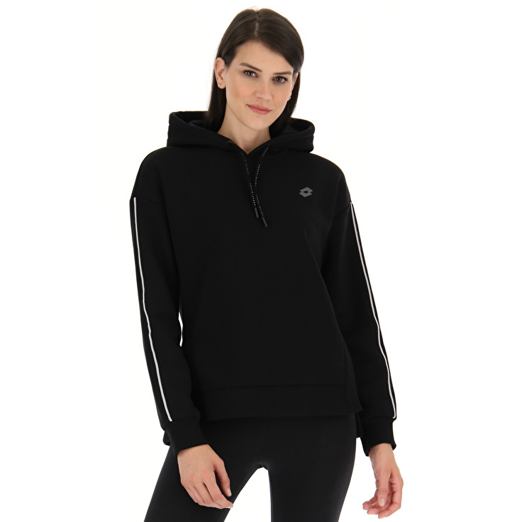 Black Lotto Dinamico W V Sweat Hd Fl Women\'s Sweatshirt | Lotto-24488