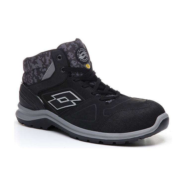 Black Lotto Hit 200 Mid S3 Esd Men's Safety Shoes | Lotto-45818