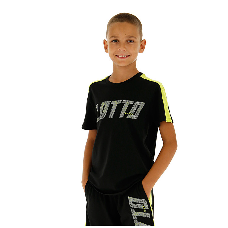 Black Lotto Logo B Iii Js Kids\' T Shirts | Lotto-76566