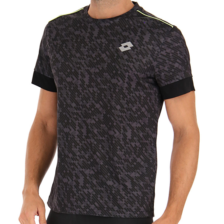 Black Lotto Run&fit Prt Pl Men's T Shirts | Lotto-25065