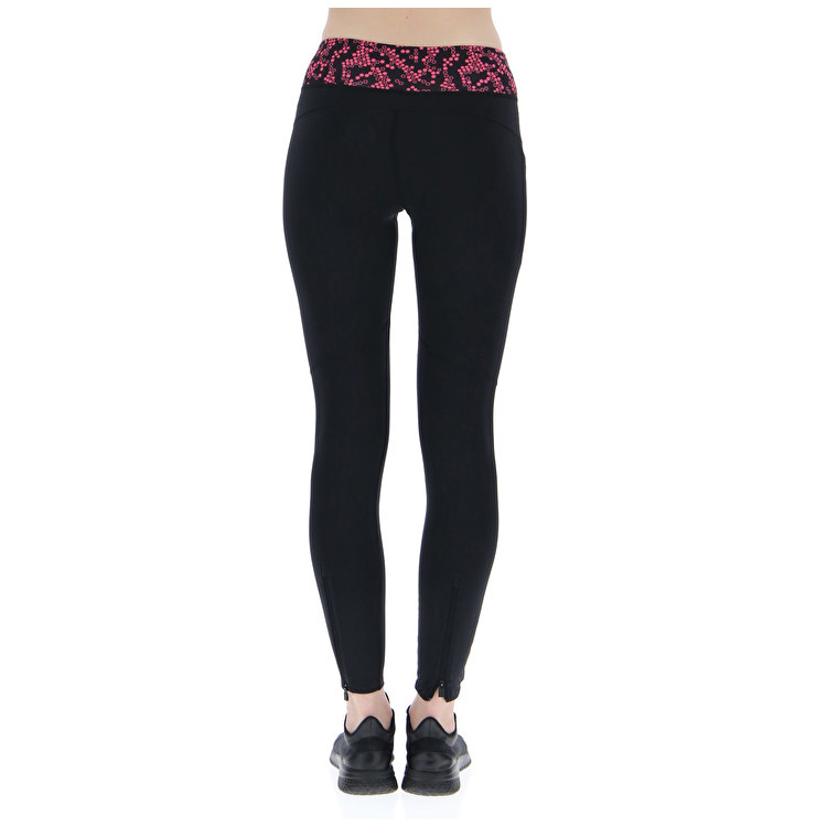 Black Lotto Run&fit W Pkt Prt4 Pl Women's Leggings | Lotto-92710