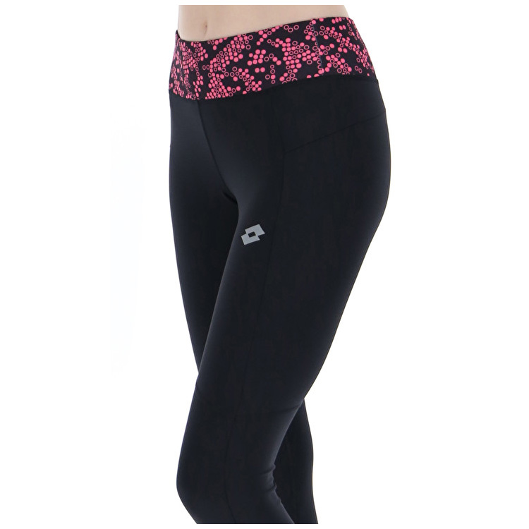 Black Lotto Run&fit W Pkt Prt4 Pl Women's Leggings | Lotto-92710