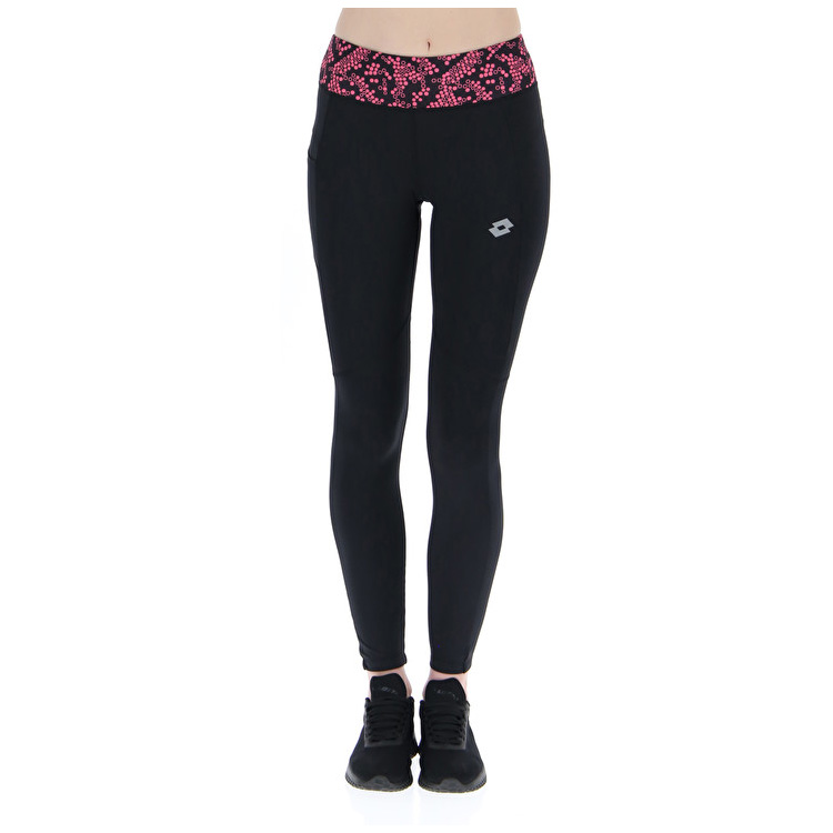 Black Lotto Run&fit W Pkt Prt4 Pl Women\'s Leggings | Lotto-92710