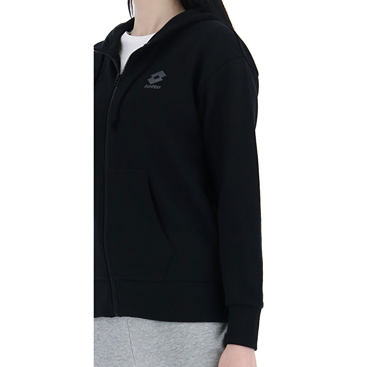 Black Lotto Smart W Ii Sweat Fz Hd Ft Women's Tracksuits | Lotto-39893