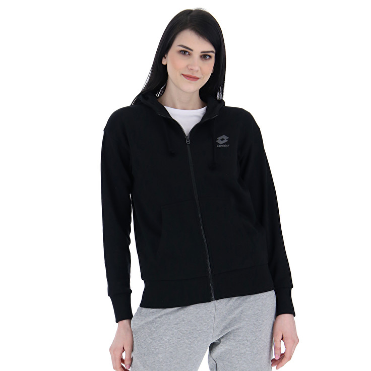 Black Lotto Smart W Ii Sweat Fz Hd Ft Women\'s Tracksuits | Lotto-39893