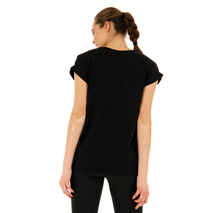 Black Lotto Tee Cool W Js Women's T Shirts | Lotto-58004