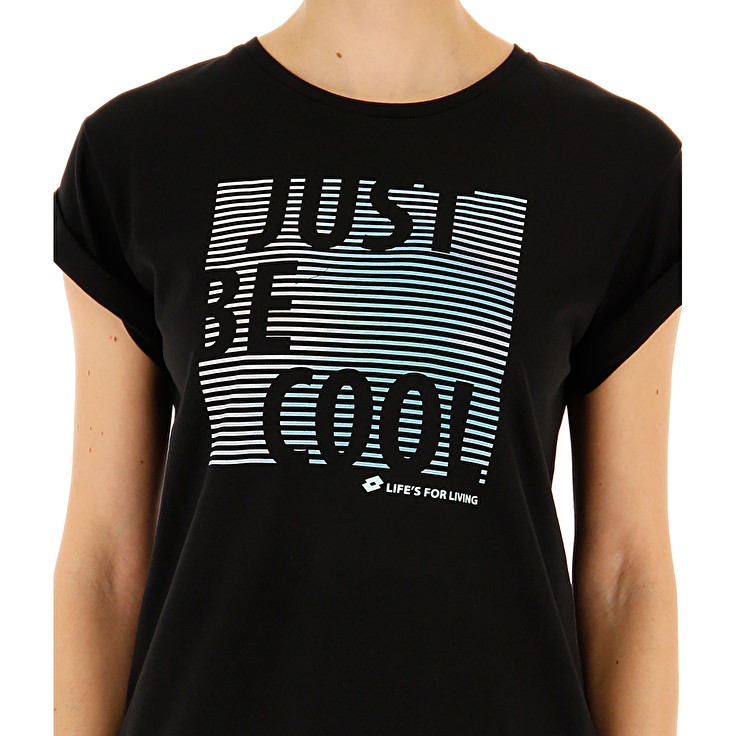 Black Lotto Tee Cool W Js Women's T Shirts | Lotto-58004