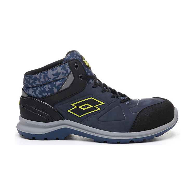 Black / Navy Lotto Hit 200 Mid S3 Men\'s Safety Shoes | Lotto-87700