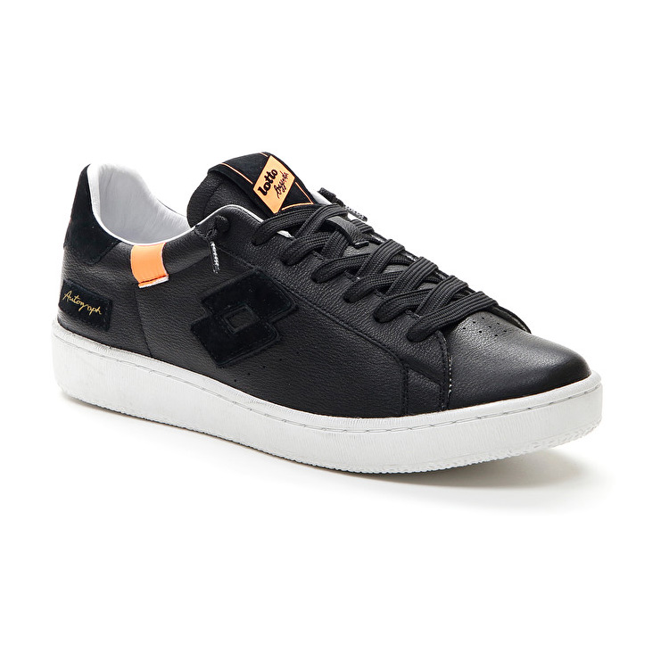 Black / Orange Lotto Autograph Block Men's Sneakers | Lotto-31909