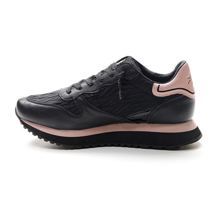 Black / Pink Lotto Wedge Wrinkles W Women's Sneakers | Lotto-54538