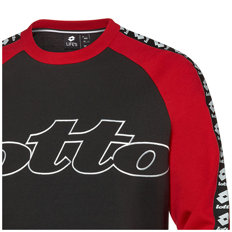 Black / Red Lotto Athletica Iii Sweat Men's Sweatshirt | Lotto-51322