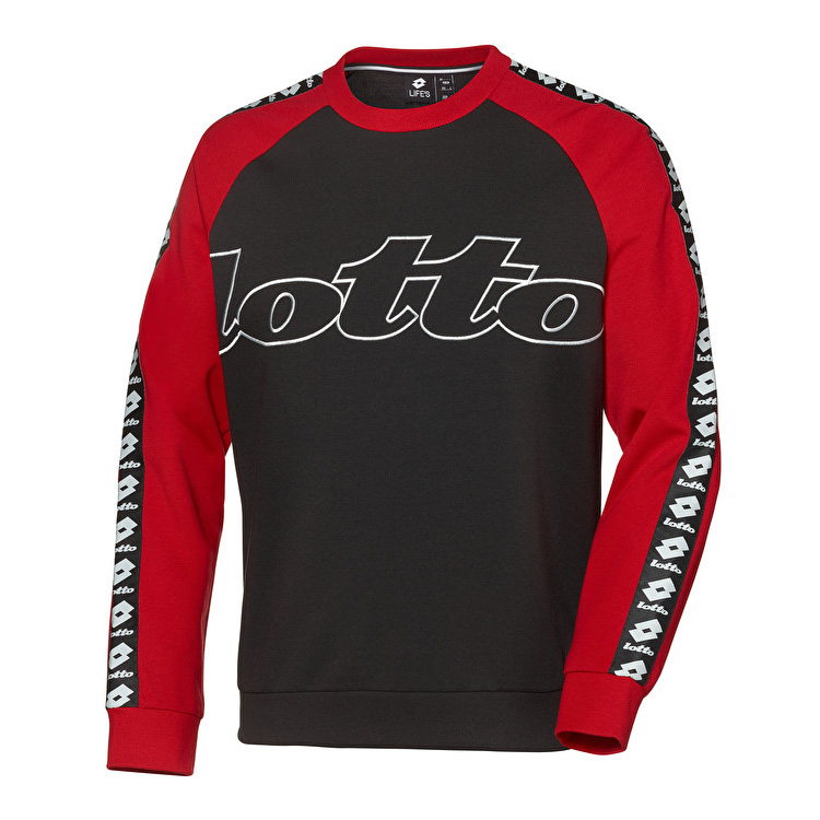 Black / Red Lotto Athletica Iii Sweat Men\'s Sweatshirt | Lotto-51322