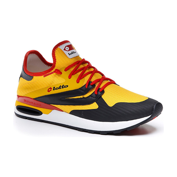 Black / Red / Yellow Lotto Run Light Men's Sneakers | Lotto-68859