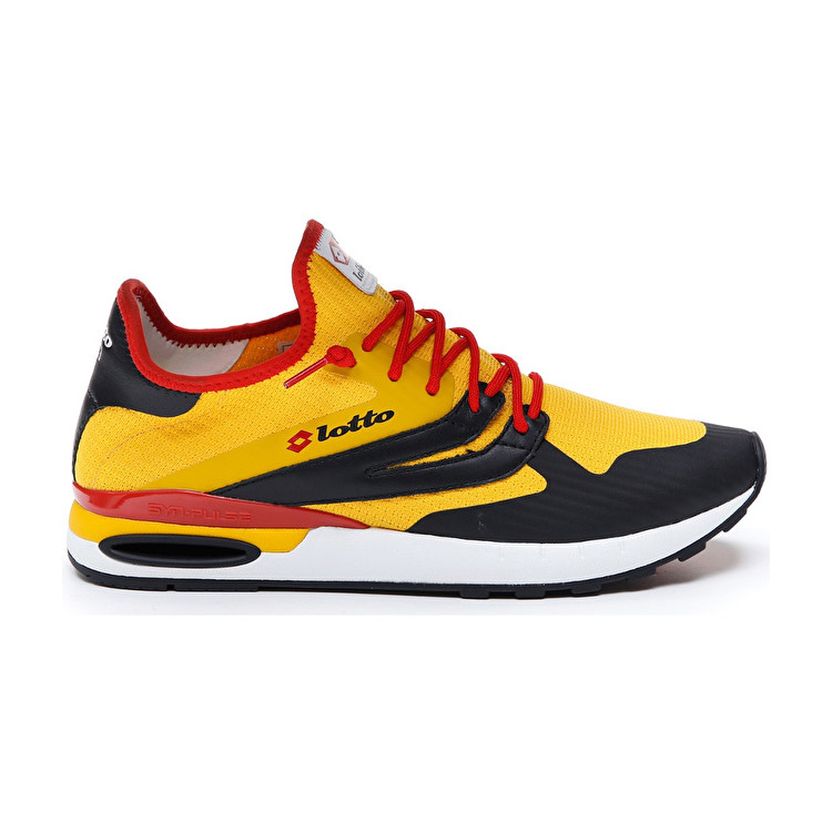 Black / Red / Yellow Lotto Run Light Men\'s Sneakers | Lotto-68859