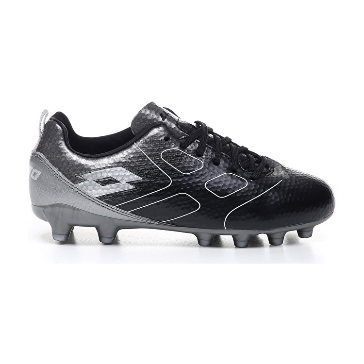 Black / Silver Lotto Maestro 700 Fg Jr Kids\' Soccer Shoes | Lotto-65143