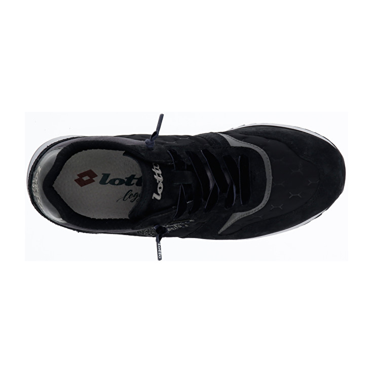 Black / Silver Lotto Slice Padded W Women's Sneakers | Lotto-48757