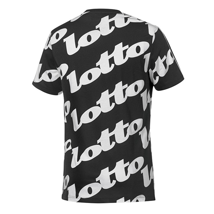 Black / White Lotto Athletica Prime Men's T Shirts | Lotto-96583