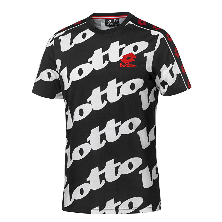 Black / White Lotto Athletica Prime Men\'s T Shirts | Lotto-96583