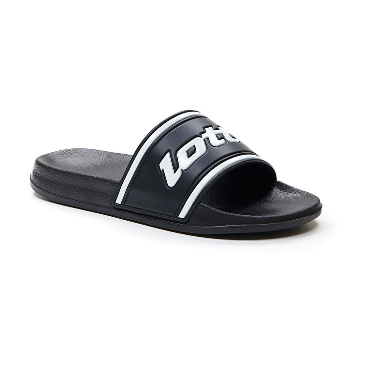 Black / White Lotto Midway Iv Slide Men's Slippers | Lotto-65788